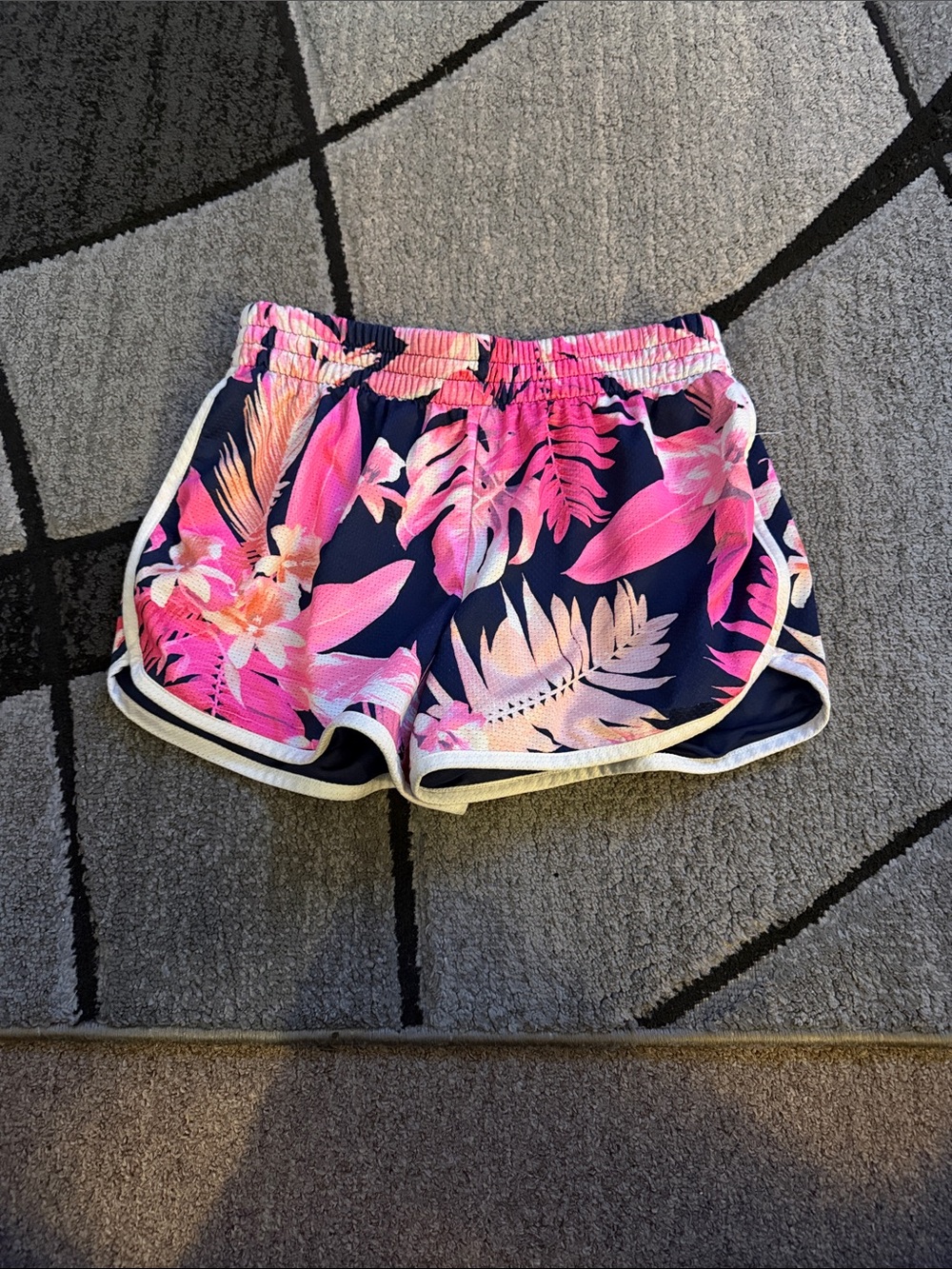 Kids Tropical Pink Floral Active Shorts